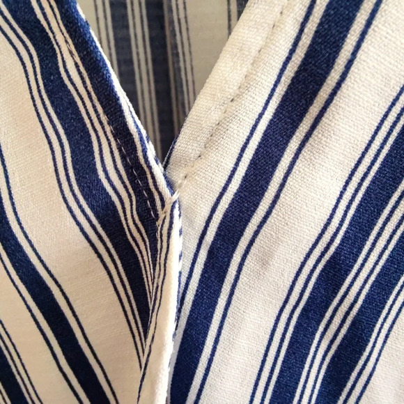 West Kei Striped Blouse Top / Blue & White / Size Small - Picture 2 of 6